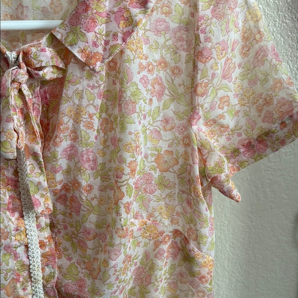 Vintage Floral Short Sleeve Sheer Dress ( homemade ) - Picture 8 of 9